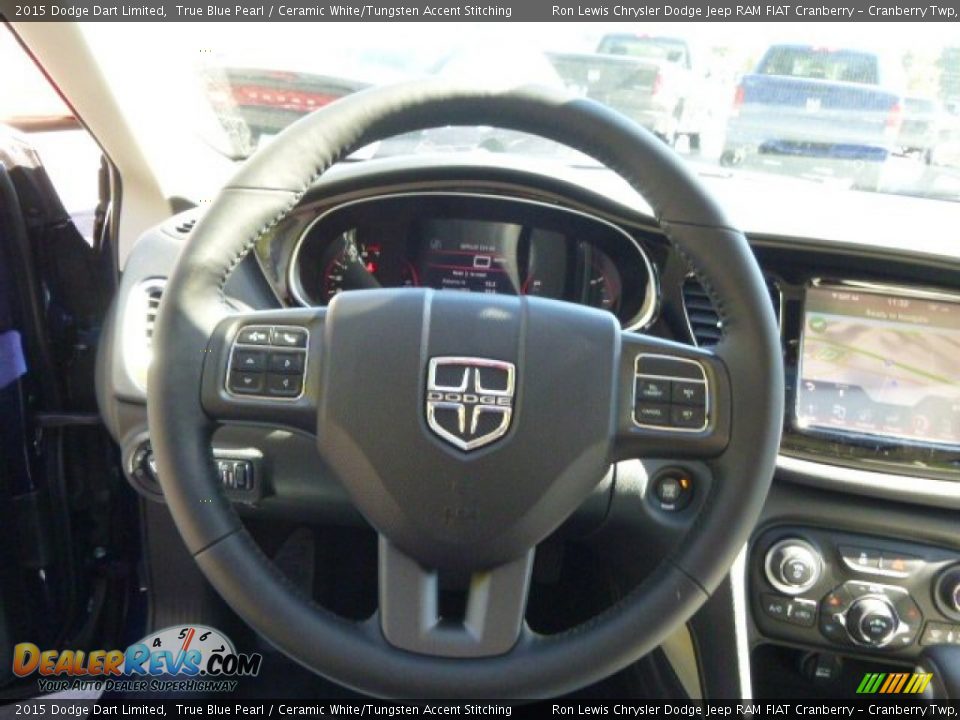 2015 Dodge Dart Limited True Blue Pearl / Ceramic White/Tungsten Accent Stitching Photo #19