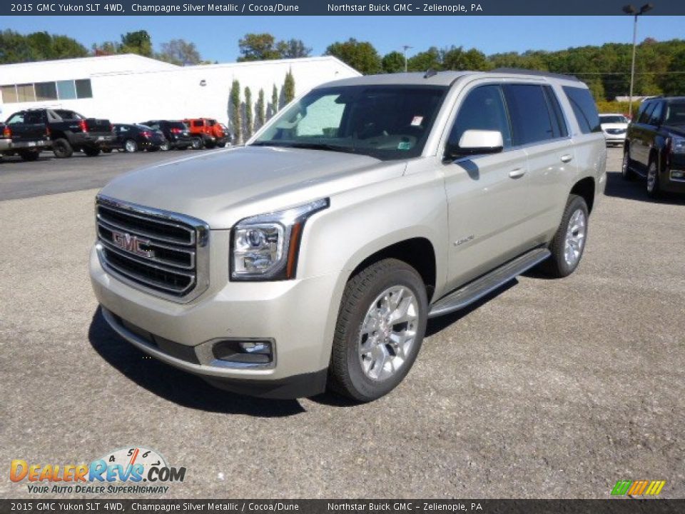 2015 GMC Yukon SLT 4WD Champagne Silver Metallic / Cocoa/Dune Photo #1
