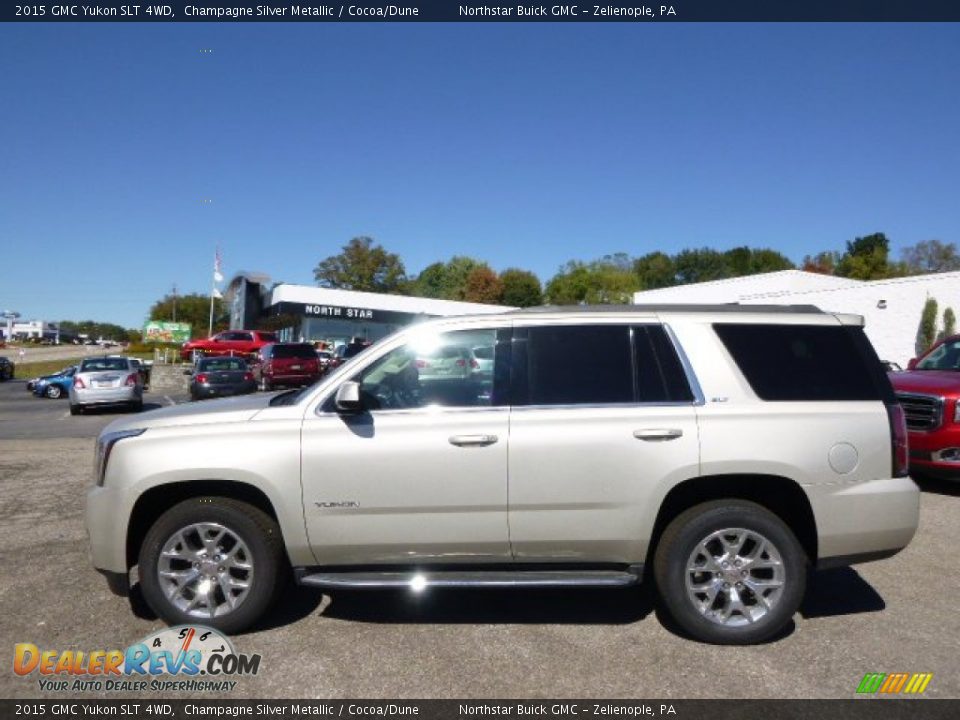 2015 GMC Yukon SLT 4WD Champagne Silver Metallic / Cocoa/Dune Photo #8