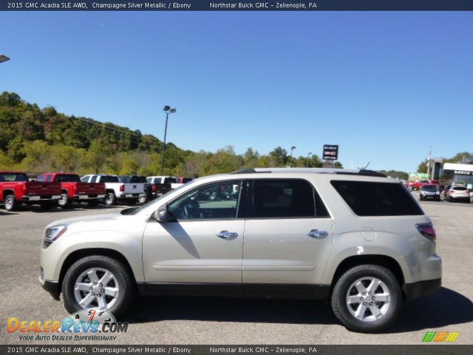2015 GMC Acadia SLE AWD Champagne Silver Metallic / Ebony Photo #8