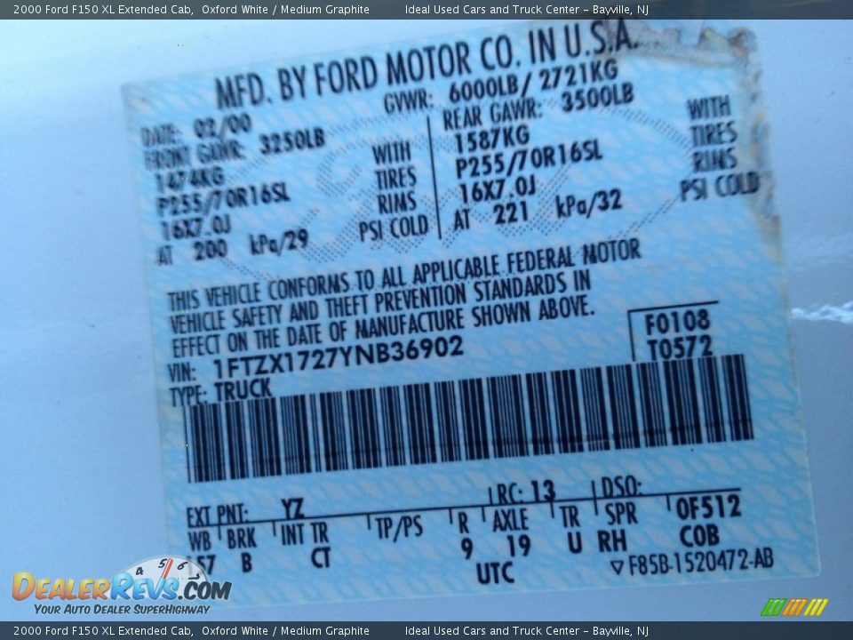 2000 Ford F150 XL Extended Cab Oxford White / Medium Graphite Photo #24