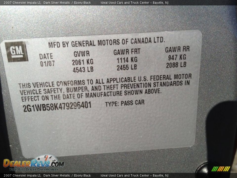 2007 Chevrolet Impala LS Dark Silver Metallic / Ebony Black Photo #15