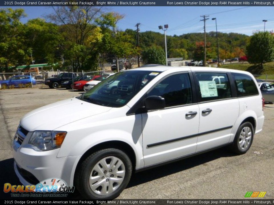 2015 Dodge Grand Caravan American Value Package Bright White / Black/Light Graystone Photo #1