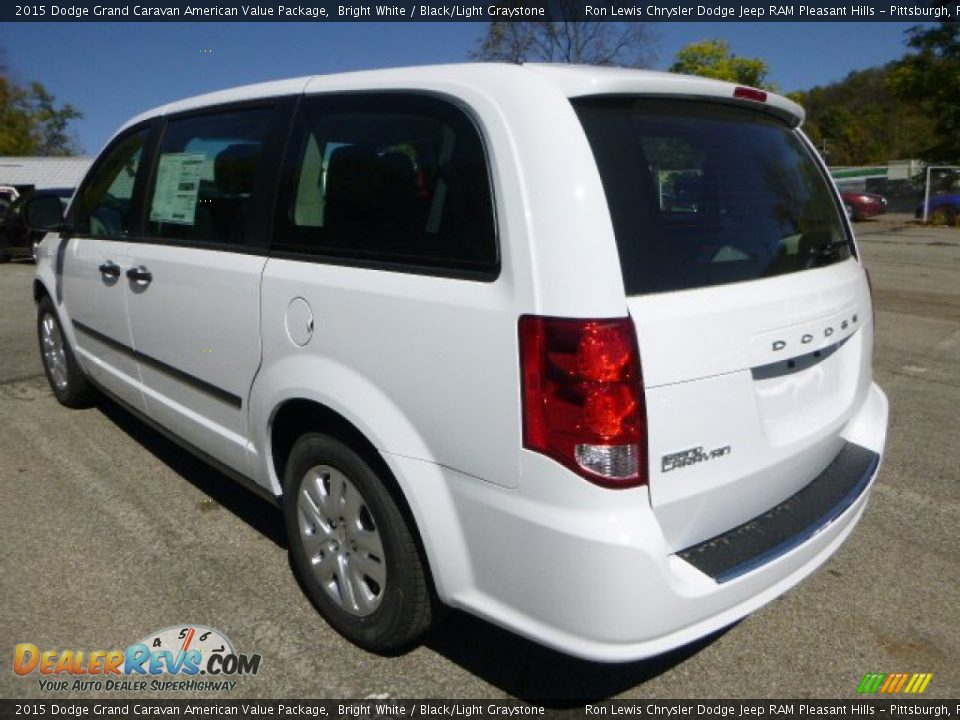 2015 Dodge Grand Caravan American Value Package Bright White / Black/Light Graystone Photo #3