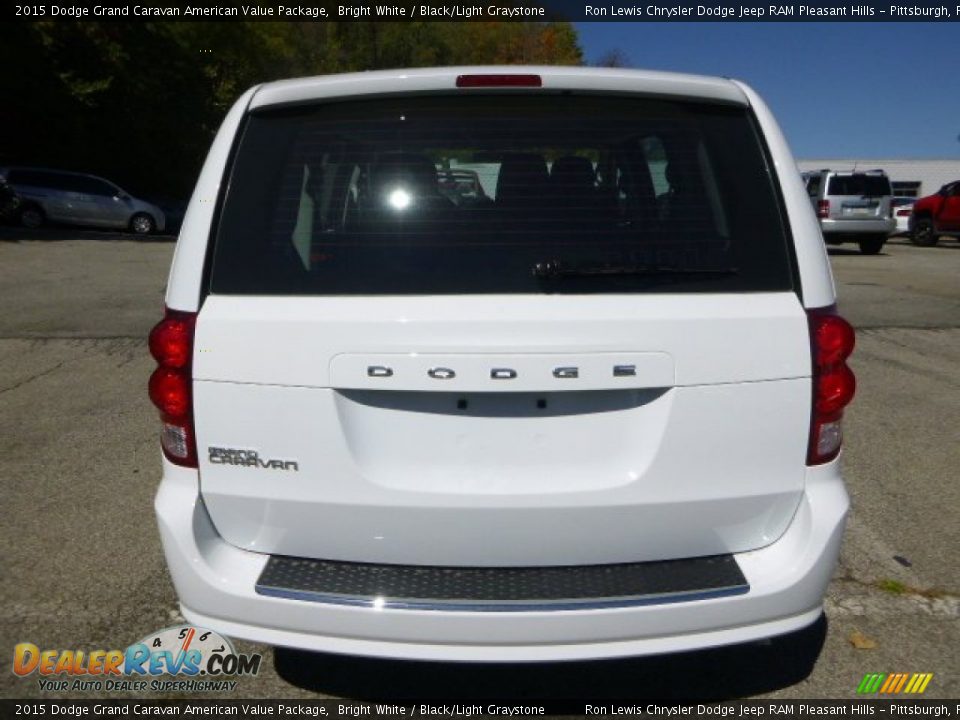 2015 Dodge Grand Caravan American Value Package Bright White / Black/Light Graystone Photo #4