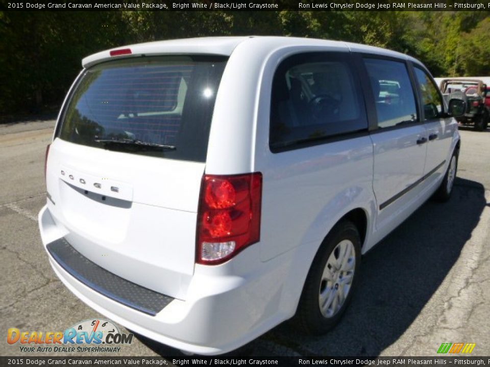 2015 Dodge Grand Caravan American Value Package Bright White / Black/Light Graystone Photo #5