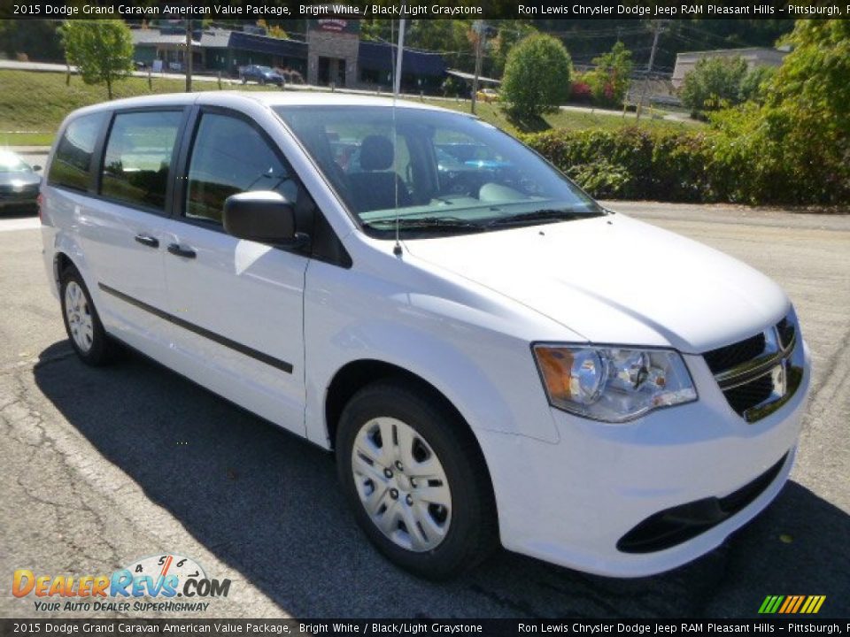 2015 Dodge Grand Caravan American Value Package Bright White / Black/Light Graystone Photo #7