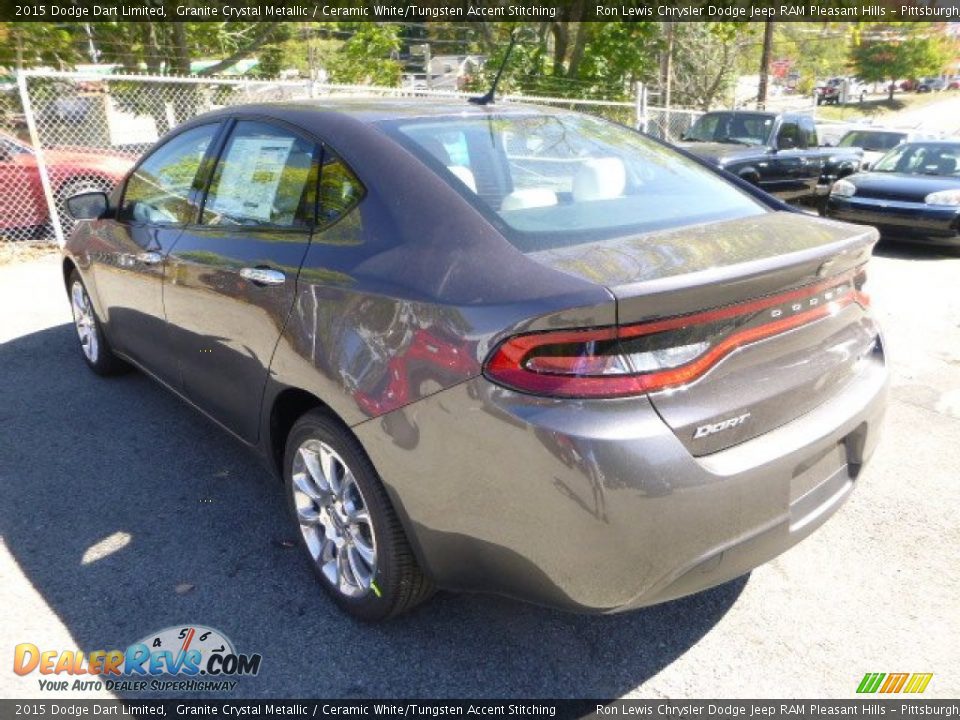 2015 Dodge Dart Limited Granite Crystal Metallic / Ceramic White/Tungsten Accent Stitching Photo #3