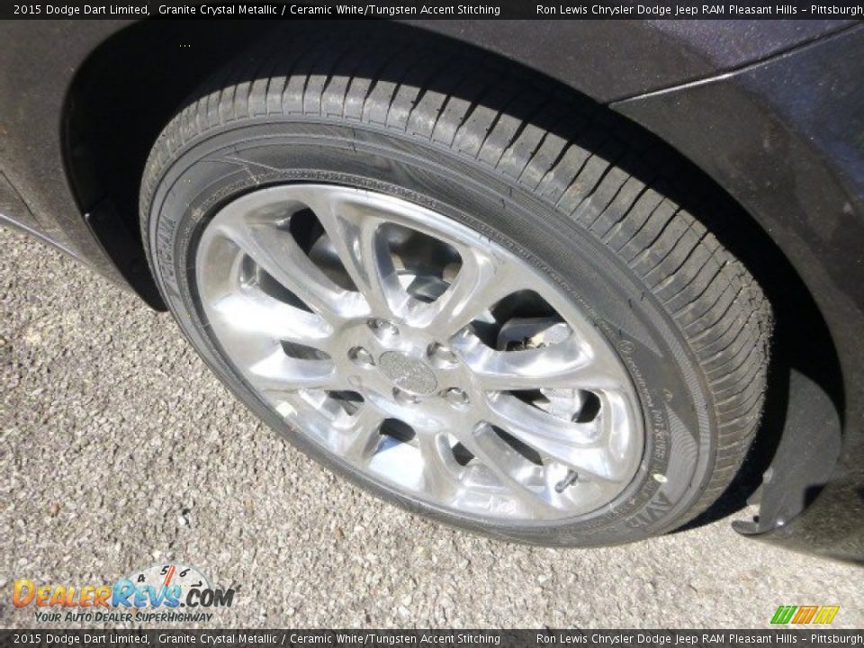 2015 Dodge Dart Limited Granite Crystal Metallic / Ceramic White/Tungsten Accent Stitching Photo #9