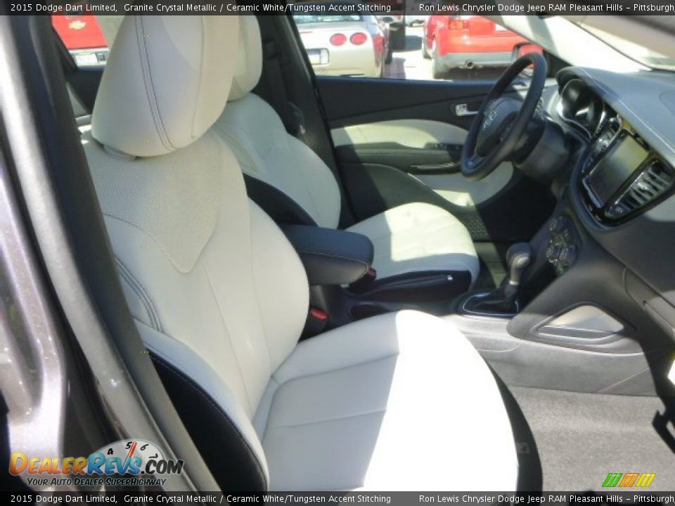 2015 Dodge Dart Limited Granite Crystal Metallic / Ceramic White/Tungsten Accent Stitching Photo #10