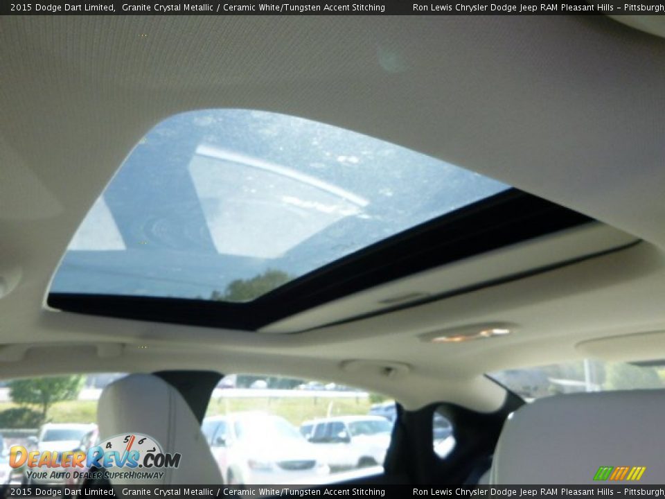 2015 Dodge Dart Limited Granite Crystal Metallic / Ceramic White/Tungsten Accent Stitching Photo #16