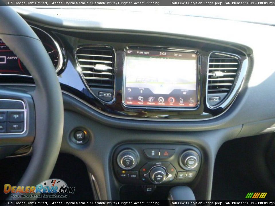 2015 Dodge Dart Limited Granite Crystal Metallic / Ceramic White/Tungsten Accent Stitching Photo #18