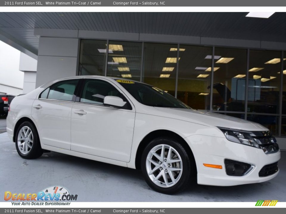2011 Ford Fusion SEL White Platinum Tri-Coat / Camel Photo #1
