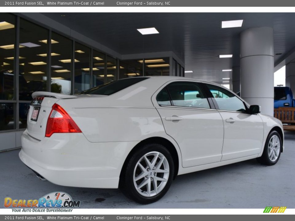 2011 Ford Fusion SEL White Platinum Tri-Coat / Camel Photo #3