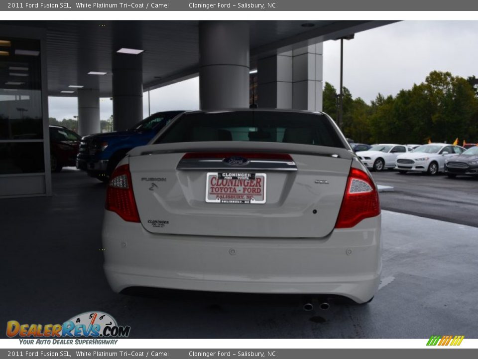 2011 Ford Fusion SEL White Platinum Tri-Coat / Camel Photo #4