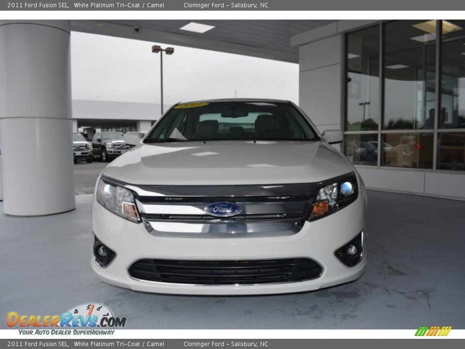 2011 Ford Fusion SEL White Platinum Tri-Coat / Camel Photo #7