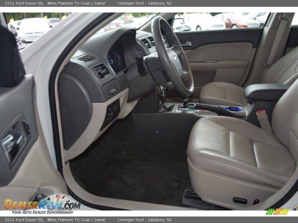 2011 Ford Fusion SEL White Platinum Tri-Coat / Camel Photo #9