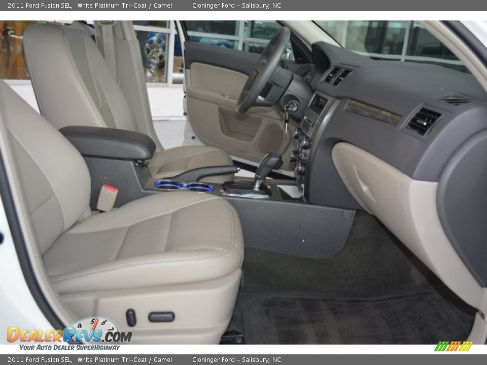 2011 Ford Fusion SEL White Platinum Tri-Coat / Camel Photo #15