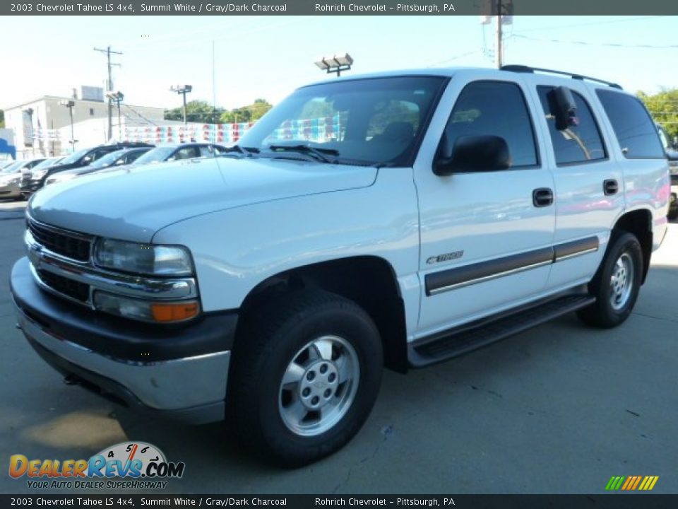 2003 Chevrolet Tahoe LS 4x4 Summit White / Gray/Dark Charcoal Photo #3