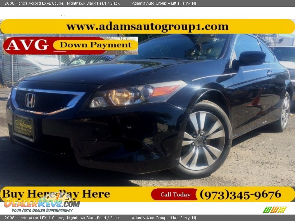 2008 Honda Accord EX-L Coupe Nighthawk Black Pearl / Black Photo #1