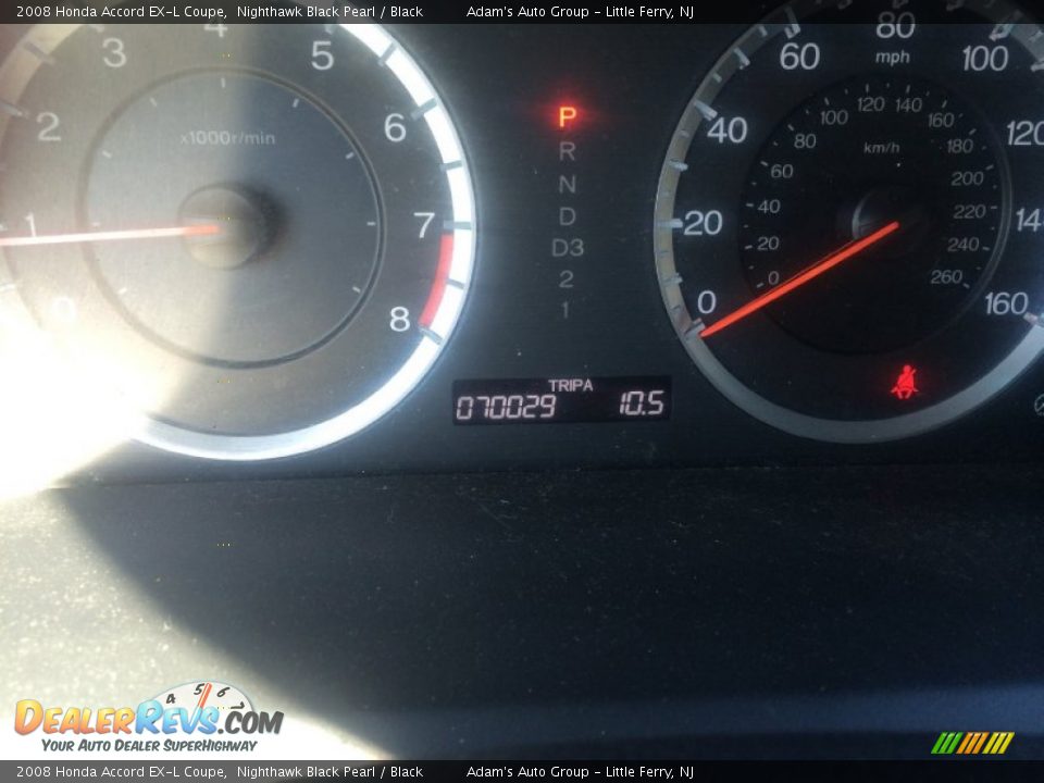 2008 Honda Accord EX-L Coupe Nighthawk Black Pearl / Black Photo #7