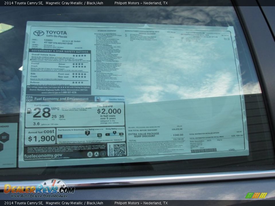 2014 Toyota Camry SE Magnetic Gray Metallic / Black/Ash Photo #33