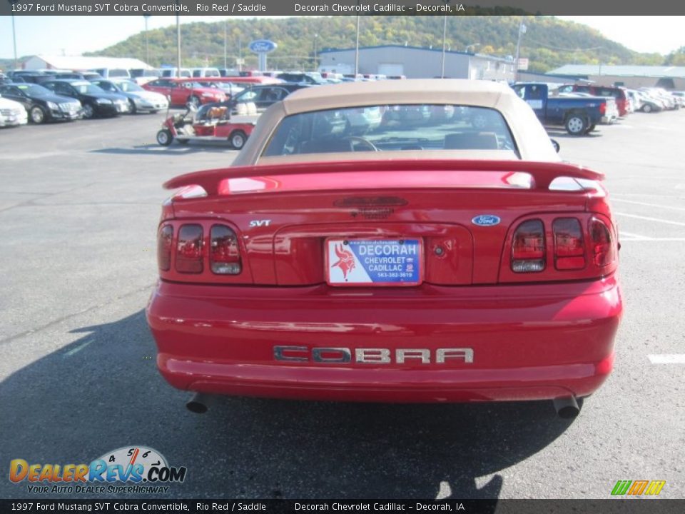 1997 Ford Mustang SVT Cobra Convertible Rio Red / Saddle Photo #5