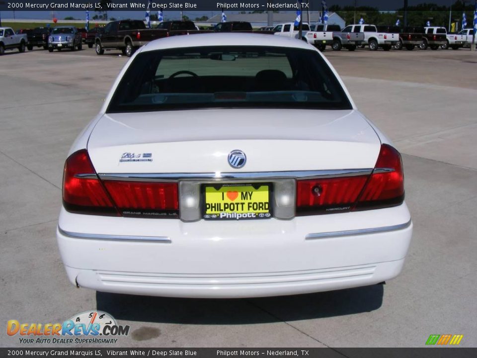 2000 Mercury Grand Marquis LS Vibrant White / Deep Slate Blue Photo #4