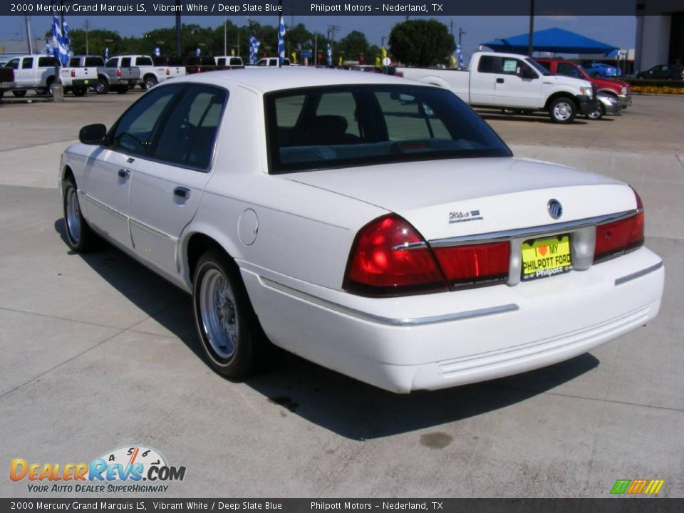 2000 Mercury Grand Marquis LS Vibrant White / Deep Slate Blue Photo #5