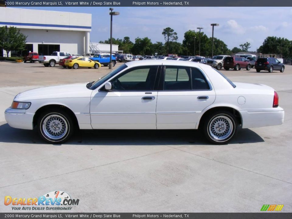 2000 Mercury Grand Marquis LS Vibrant White / Deep Slate Blue Photo #6