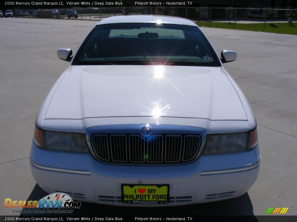 2000 Mercury Grand Marquis LS Vibrant White / Deep Slate Blue Photo #8