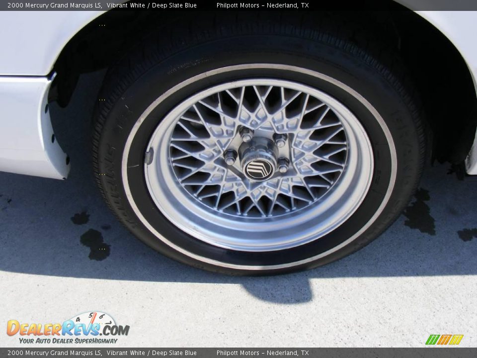 2000 Mercury Grand Marquis LS Vibrant White / Deep Slate Blue Photo #10