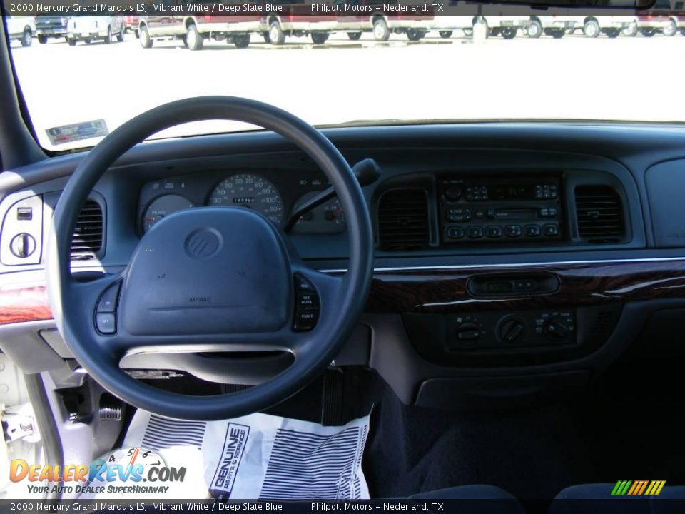 2000 Mercury Grand Marquis LS Vibrant White / Deep Slate Blue Photo #27