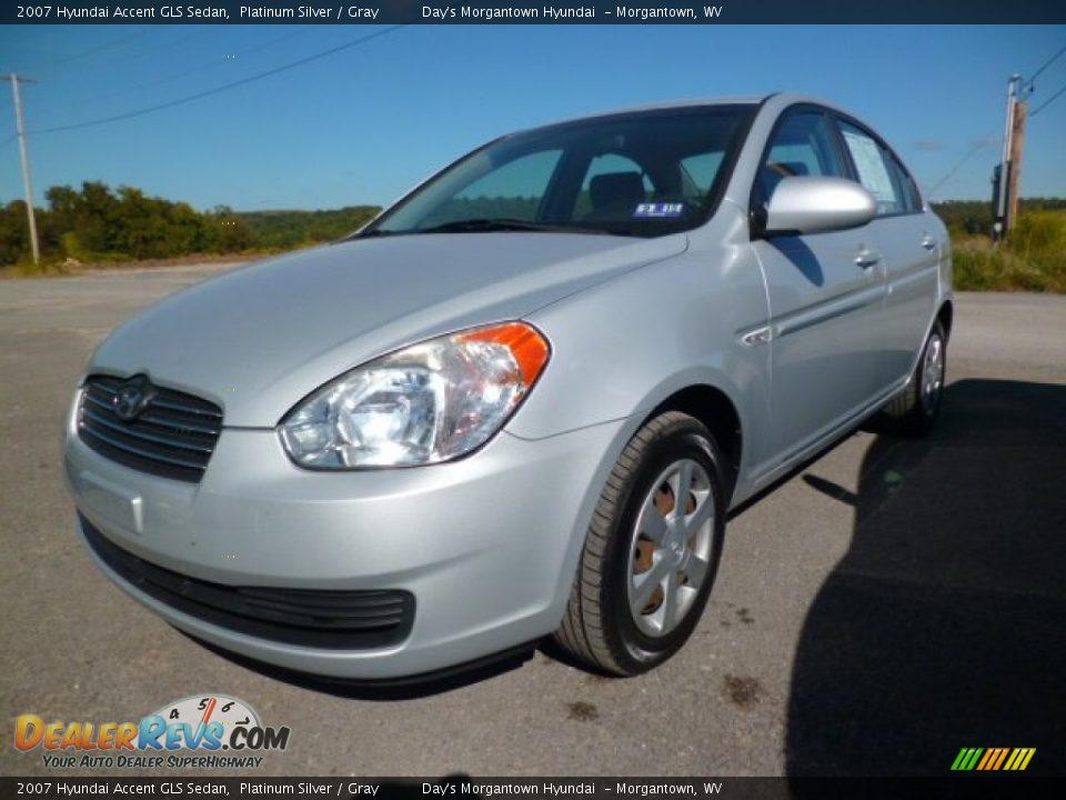 2007 Hyundai Accent GLS Sedan Platinum Silver / Gray Photo #3