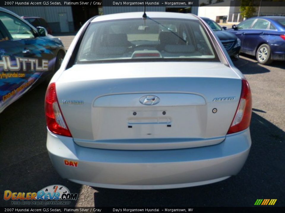 2007 Hyundai Accent GLS Sedan Platinum Silver / Gray Photo #5