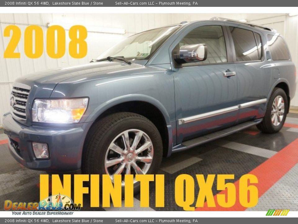2008 Infiniti QX 56 4WD Lakeshore Slate Blue / Stone Photo #1
