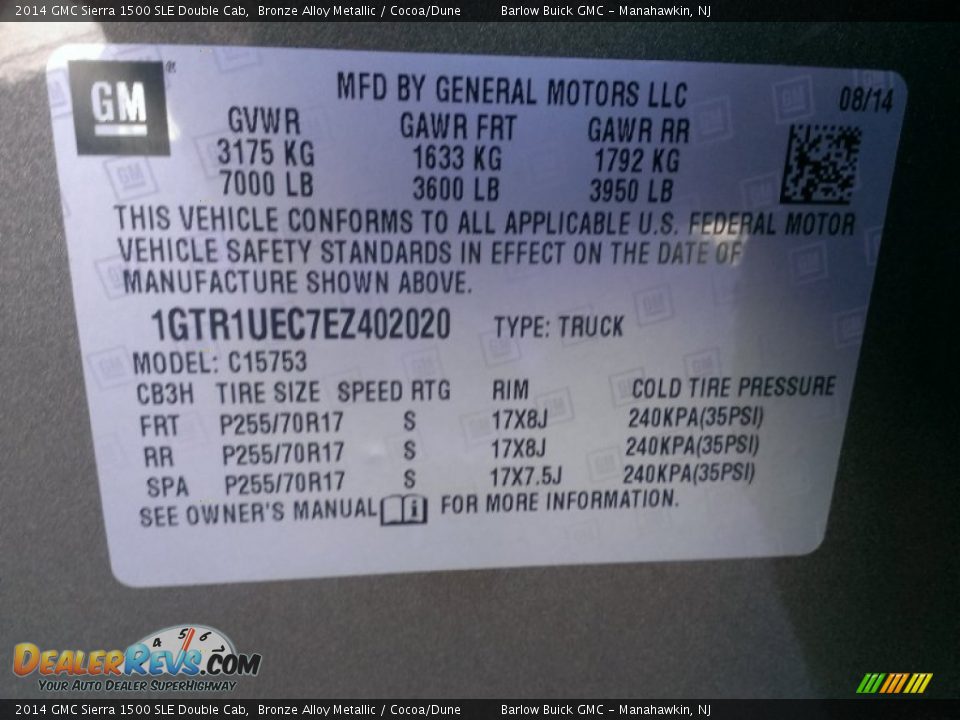 2014 GMC Sierra 1500 SLE Double Cab Bronze Alloy Metallic / Cocoa/Dune Photo #9