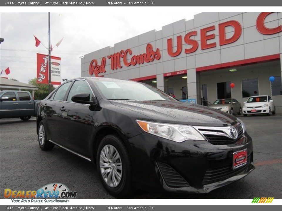 2014 Toyota Camry L Attitude Black Metallic / Ivory Photo #1