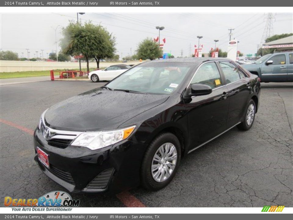 2014 Toyota Camry L Attitude Black Metallic / Ivory Photo #3