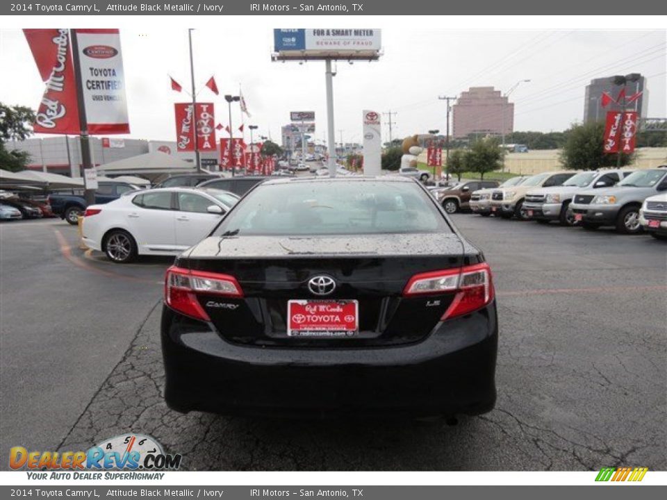 2014 Toyota Camry L Attitude Black Metallic / Ivory Photo #6