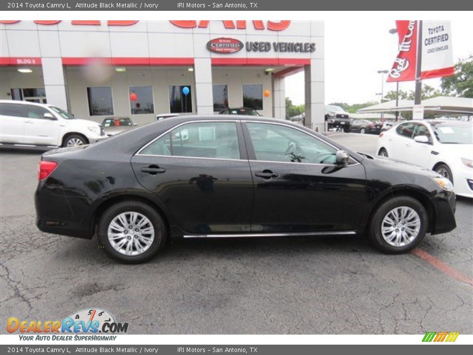 2014 Toyota Camry L Attitude Black Metallic / Ivory Photo #8