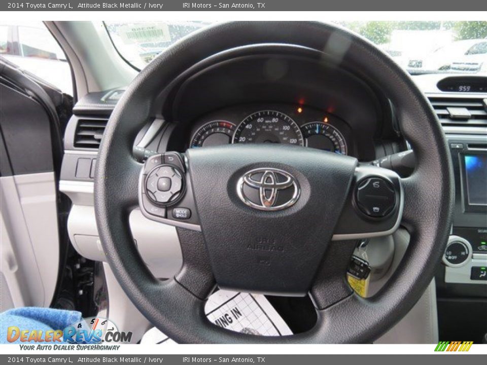 2014 Toyota Camry L Attitude Black Metallic / Ivory Photo #17
