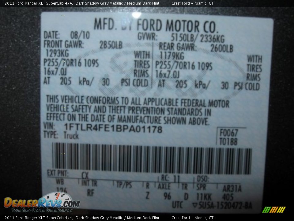2011 Ford Ranger XLT SuperCab 4x4 Dark Shadow Grey Metallic / Medium Dark Flint Photo #14