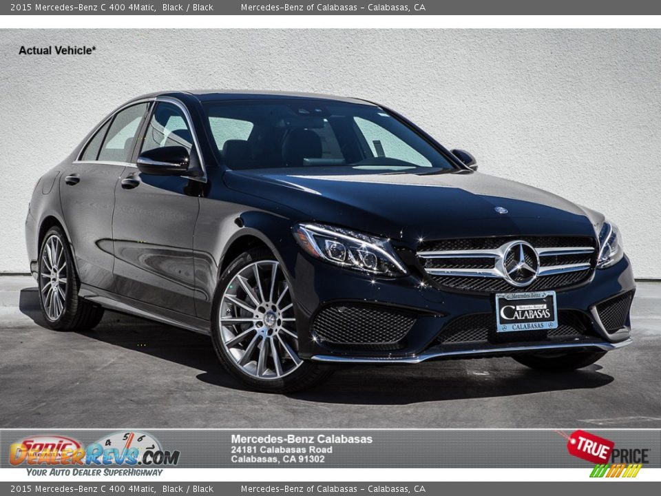 2015 Mercedes-Benz C 400 4Matic Black / Black Photo #1