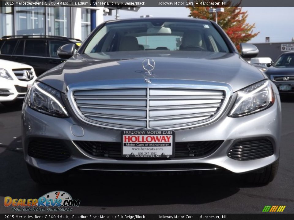 2015 Mercedes-Benz C 300 4Matic Paladium Silver Metallic / Silk Beige/Black Photo #2