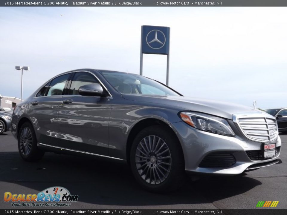 2015 Mercedes-Benz C 300 4Matic Paladium Silver Metallic / Silk Beige/Black Photo #3