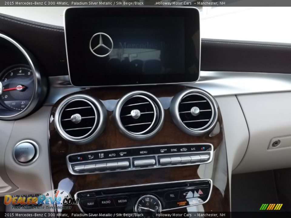 2015 Mercedes-Benz C 300 4Matic Paladium Silver Metallic / Silk Beige/Black Photo #12