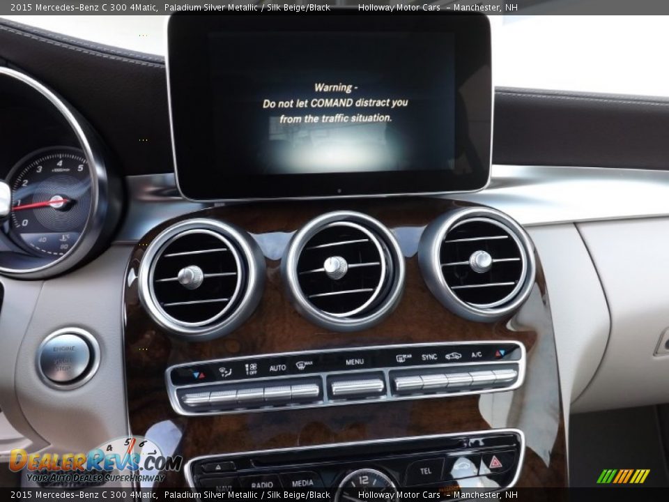 2015 Mercedes-Benz C 300 4Matic Paladium Silver Metallic / Silk Beige/Black Photo #13