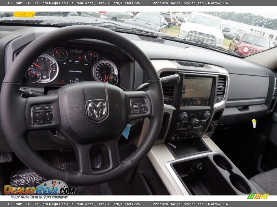 2015 Ram 3500 Big Horn Mega Cab Dual Rear Wheel Black / Black/Diesel Gray Photo #8