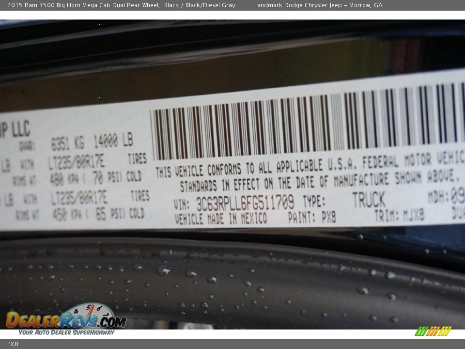 Ram Color Code PX8 Black